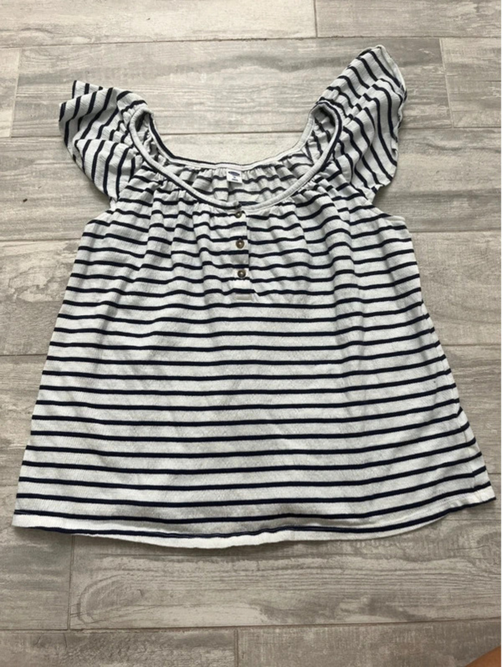 Old Navy White and Navy Stripe Tank